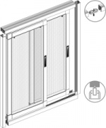 Mosquitera corredera para puerta Mosquitera de malla de fibra de vidrio con marcos deslizantes de aluminio